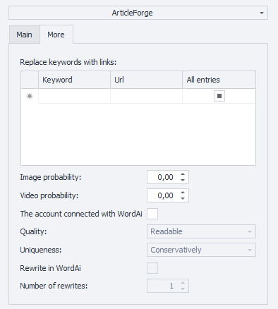 Advanced Tab