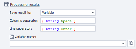 Results processing